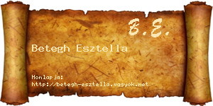 Betegh Esztella névjegykártya